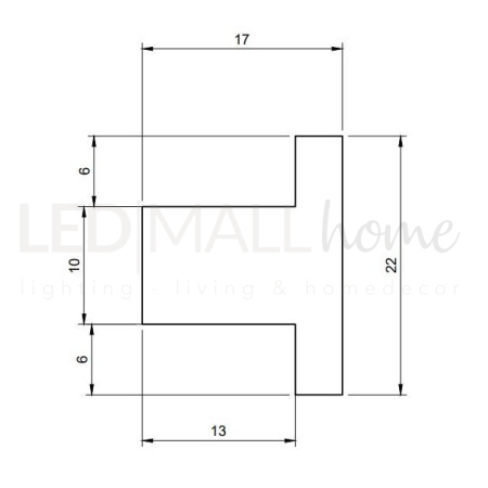 Cornice decorativa per pareti in duropolimero 2000x25x11mm