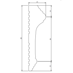 Cornice decorativa per pareti in duropolimero 22x17x2000mm