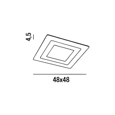 Plafoniera Led Coaster Nera 40W 4600Lm Cct 50X22Cm