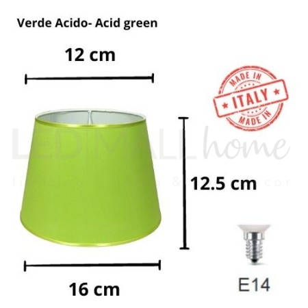 Paralume per lampada da tavolo o piantana in tessuto diam 16cm verde acido